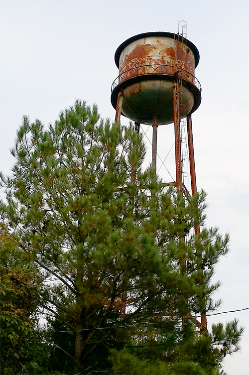 Water tower on site.